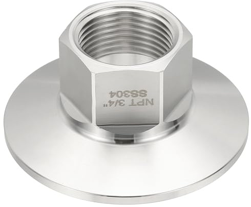 PATIKIL 2 Zoll TC Tri Sanitary Clamps Adapter, 1 Stück Tri-Clamps auf NPT | Steckverbinder 3/4 weiblichen Gewindeadapter Sechskant-Sanitär 304 Edelstahl für Lebensmittel, 64mm Ferrule