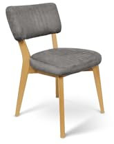 SOFTO Esszimmerstuhl REMI – Stuhl Esszimmer - Esstisch Stühle - Esszimmerstühle Holz - Schminktisch Stuhl - Stühle Wohnzimmer - Boucle Dunkelgrau