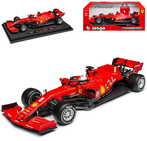 alles-meine.de GmbH Ferrari SF1000 Nr 5 Sebastian Vettel GP Österreich Saison 2020 Matt Rot mit Sockel 1/18 Burago Modell Auto mit individiuellem Wunschkennzeichen