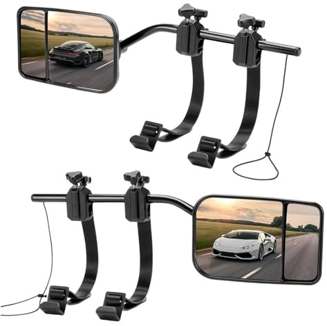 Wohnwagen Spiegel Auto, Außenspiegel Caravan Spiegelverlängerung Wohnwagen Autospiegel Anhänger für SUV LKW Wohnmobil Einstellbares 2 Verstärkte Gurte