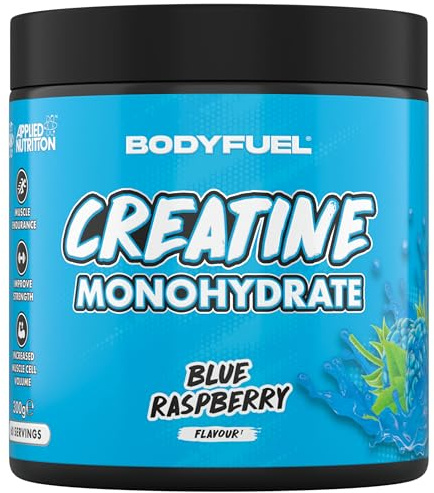 Applied Nutrition BodyFuel Creatine Monohydrate Powder, Increases High-Intensity Physical Performance, Blue Raspberry (300g - 60 Servings)
