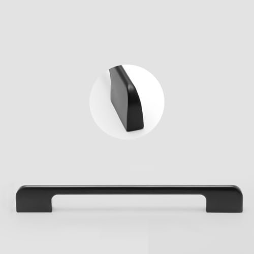 XRB2050 20 Pcs Tirador para Muebles, Baños Tiradores Para Cocina con Tornillos, Tiradores de Puerta de Cajón para Cajones Gabinete Puertas Armarios Negro Centros de Orificio 192 mm