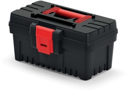 Kistenberg KDR3020N Werkzeugkoffer, ergonomischer Griff, langlebige Polymer-Mischung, 30 cm, Schwarz und Rot
