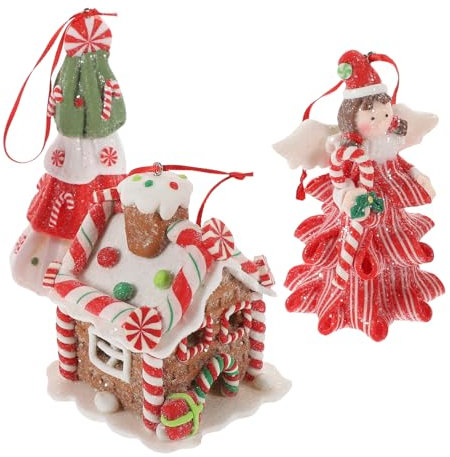 MAGICLULU 1 Satz Weihnachtshaus Weihnachtsdekoration Weihnachtsdekorationen Weihnachtsschmuck Christbaumschmuck Christbaumschmuck Weihnachtsschmuck Aus Weichem Ton 3 Stück