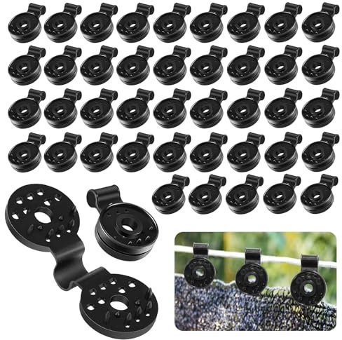 Clip in Plastica per Panno Protettivo Clip In plastica per rete parasole Clip Plastica con Occhiello Riutilizzabile Antiossidante per Giardini Balconi Serra Piante Rete Parasole(60PCS)