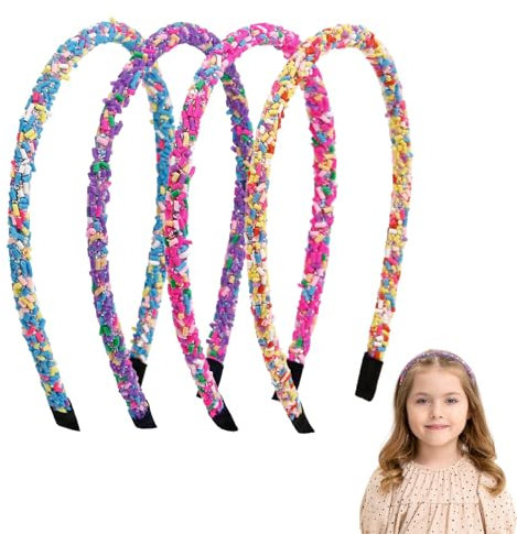Zernblend 4 Stück Candy Donut Stirnbänder, Haarreifen Mädchen, Haarreifen, Headband