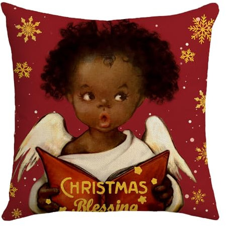 Kissenbezug Engel Kissenhülle Leinen Kissenbezüge,Sofakissen Dekokissen Für Wohnzimmer Schlafzimmer,Atmungsaktiv Outdoor Kissen Mit Verdecktem Zip Voll Waschbar 80X80Cm