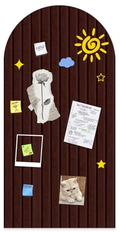 Tableau d'affichage pliable 120x60cm, feutre épais de 0,9 cm, grand tableau en liège avec autocollant, panneaux muraux décoratifs à lattes pour bureau, chambre, salon, Chambre d'enfant-rouge marron