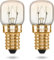 Poppstar Ampoule de four E14 40W résistante à la chaleur jusqu'à 300 degrés (2700K blanc chaud, 430lm, 45x75mm), pack de 2
