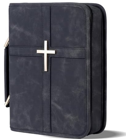 Custodia per Bibbia in pelle vegana, borsa della Bibbia con tasca per telefono, custodia per Bibbia, per uomini e donne, confezione regalo cristiana
