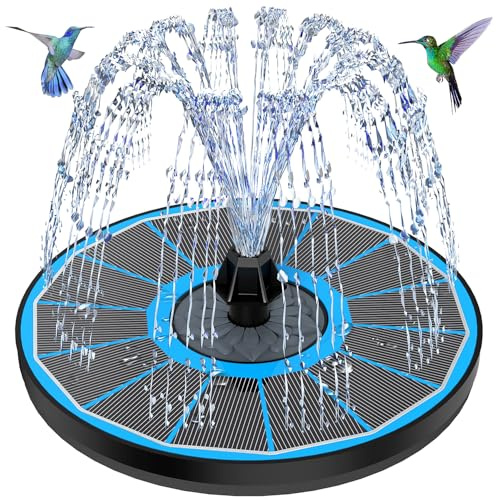 SZMP Solar Fountain 2026 Upgrade High Efficiency Glass Panel, 3.5W Solar Bird Bath Fountains with Flower No Battery, Solar Water Pump Fountain for Bird Bath Garden Small Ponds Outdoor Décor
