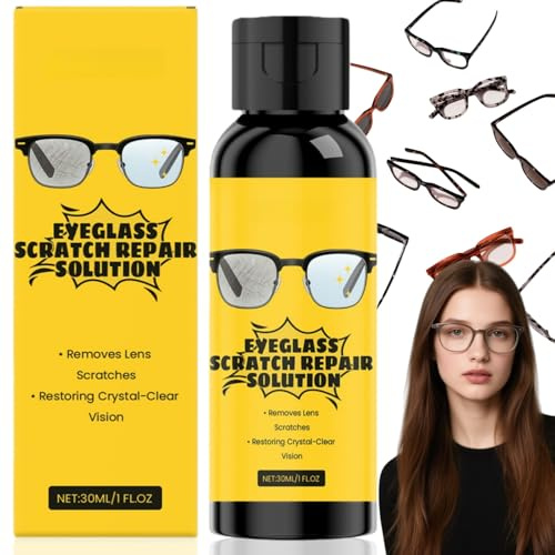 Brillenglas Reparatur Spray,Reinigungsspray Entferner Kratzer für Brillengläser,Glaspolitur Gegen Kratzer im Glas,Glaskratzer-Entferner,Brille Kratzer Entfernen,Eine Schnelle Reinigung