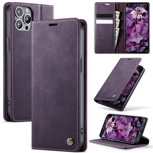 Cracedily Cover per iPhone 12 Pro Max Case, Libro Custodia Portafoglio Premium Pelle PU, Slot Scheda, RFID Shieldon, Chiusura Magnetico Aletta Antiurto Case Custodia per Apple 12 Pro Max, Viola