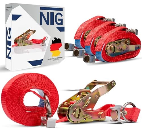 10 Stück | Zurrgurt Zweiteilig | Spanngurte | mit Ratsche für Airlineschiene | mit Fitting | 3400 mm | 2 teilig DIN EN 12195-2 | Zurrschiene