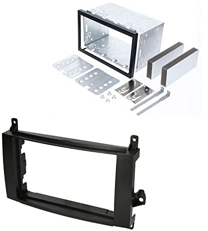 Audioproject A301 - Autoradio Set Cache-Radio Double DIN Compatible avec Mercedes Classe A W169 - Classe B T245 - Viano W447 Vito W639 - Cadre de Montage métallique 2-DIN Noir