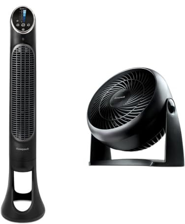 Honeywell QuietSet Ventilador de Torre, 8 Ajustes de Velocidad, Oscilación de 80 TurboForce Ventilador Potente, Refrigeración de Funcionamiento Silencioso