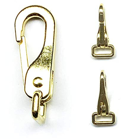 Nbrand JA Horse - Trensenhaken Zügelsnap Snaps Karabinerhaken Trensenkarabiner Scherenkarabinerhaken Pferd Druckguss vernickelt Brass (2 Stück, vernickelt Gold)