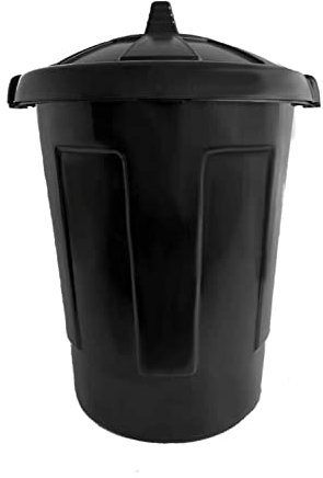 VTL® LARGE 90 LITRE PLASTIC WASTE BIN WITH LID- HEAVY DUTY- ANIMAL FEED- STYLISH BIN