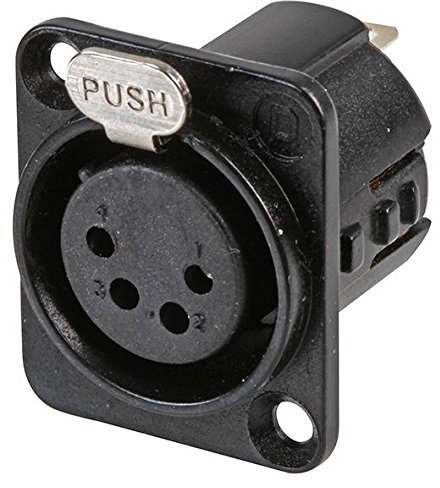 XLR-Steckdose, 4-polig, schwarz, XLR-Audio-Video-Anschlüsse, 1 x Menge – 718-0400