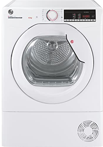Hoover HLEC10TG80 10Kg Freestanding Condenser Tumble Dryer, WIFI enabled, Sensor Dry, 14 Programmes, White with Chrome door