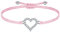 J.Endéar Herz Armband Silber 925 mit Zirkonia für Mädchen Filigrane Kordel Handgefertigter Schmuck, Geburtstag Kommunion Geschenk, Rosa