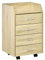 Vinsetto Cajonera de Oficina Mueble Auxiliar para Archivos con 4 Cajones Encimera Superior de Almacenaje 4 Ruedas y 2 Frenos para Estudio Despacho 40x36x65 cm Natural