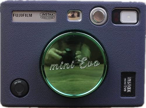 Mini EVO Case, Zakao Soft Silicone Bag Lightweight Slim Skin Rubber Protective Digital Camera Case Cover for Fuji Fujifilm Instax Mini EVO (Blue)