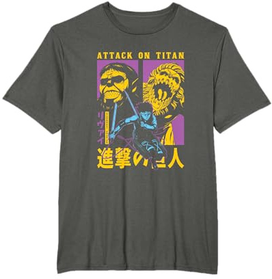 Attack on Titan Season 4 Split Titan Faces Attack Pose Anime T-Shirt