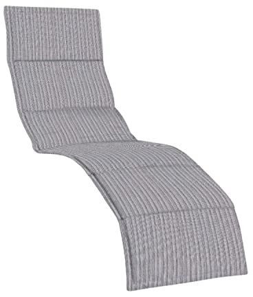 KETTtex EXKLUSIV Auflage Bäderliege Hellgrau gestreift I Gartenliege Polster 205x55x3cm I Liegenauflage weich & robust I Liegestuhl-Auflage UV-beständig & nahezu knitterfrei I Dessin 2207