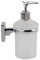 Vetrineinrete® Dispenser per sapone liquido da parete in acciaio bicchiere in vetro satinato fissaggio con viti o senza viti biadesivo accessori arredo bagno