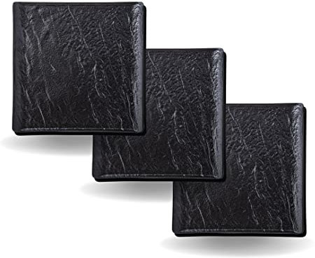 Wilmax | Quadratische Teller - 3 Stück | Steinoptik | Nicht anlaufend | Für den Backofen geeignet | Spülmaschinenfest | Für Lebensmittelkontakt | 21,5x21,5 cm