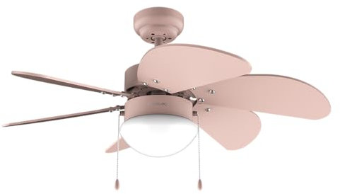 Cecotec - Ventilatore da Soffitto EnergySilence Aero 3600 Vision Full Pink con luce. 50 W, Diametro 92 cm, 3 Velocità, 6 Lame Reversibili, Inverno-Estate, Utilizzo Facile, Interruttore a Catena