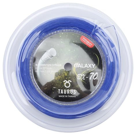 VGEBY Cuerda de Raquetas de Bádminton, Carrete de 200 M de Cuerda de Bádminton de Nailon de Alta Elasticidad de 0,7mm para Adultos y Jóvenes 7 Colores (Azul)