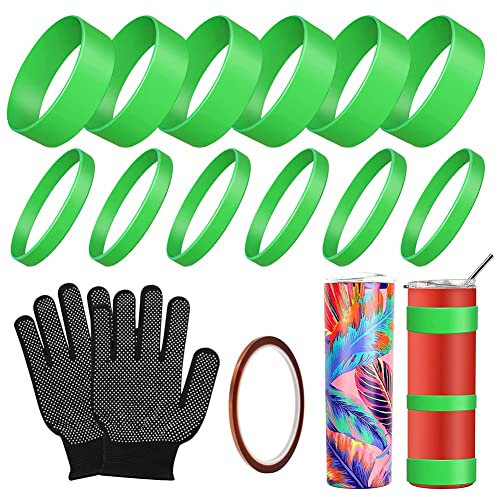 Wresetly Bandes en silicone pour sublimation avec rubans adhésifs pour presse à tasses et machine à emballer dans le four