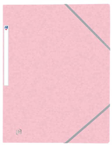 OXFORD Lot de 50 Chemises 3 Rabats Top File + A4 avec Elastique Couverture Carte Rose Pastel