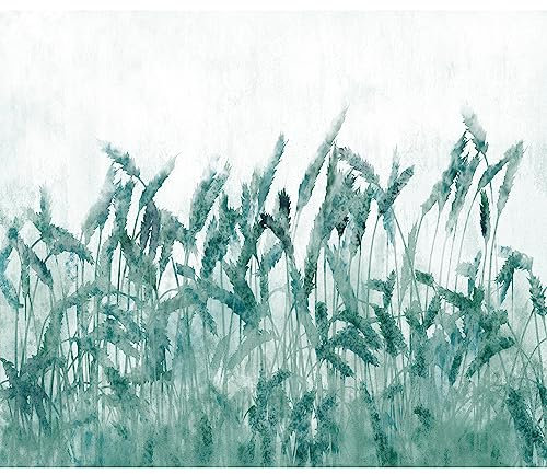 murando Fototapete grüne Wiese Gräser 500x350 cm Vlies Tapete Große Wandtapete XXL Moderne Wanddeko Boho Design Wand Dekoration Motivtapete Wohnzimmer Schlafzimmer Büro Flur Natur Pflanzen Motiv