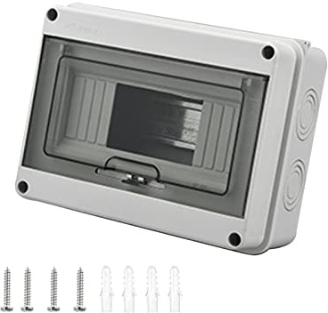Sicherungskasten Aufputz, IP65 Waterproof,Verteilerkasten Aufputz,mit Tür 1-reihig für 8Module, Messingklemmen,für Garten oder Außenbereichen (1-reihig 8 Module)