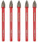 FOCSTOL Set de Foret Sec - 5 pièces 6mm Foret au Carbure avec Tige Ronde pour Bois Plastique Maçonnerie Céramique Béton Marbre