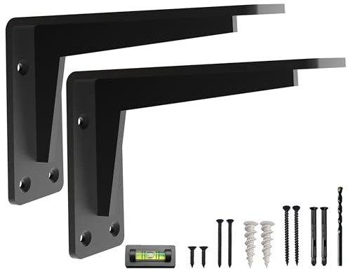 Robuste Metall-Regalhalterungen für 20,3 cm, 25,4 cm und 30,5 cm große Regale, 2 Stück, Designer-Kamin-Kaminhalterungen für Granit-Arbeitsplatte, L-Halterungen für Regale, einfach zu installieren,