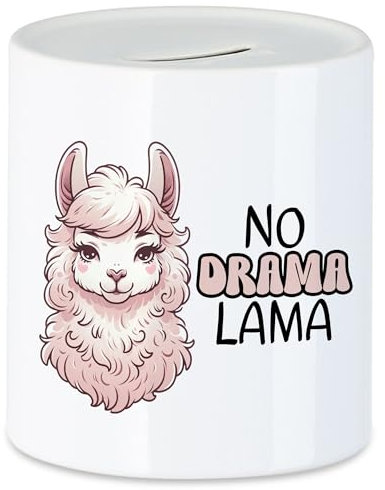 Hey!Print No Drama Lama Süßes Lama Spardose Lama-Fans Worklife Balance Büro