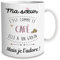 DECOHO – Taza de cerámica Mi hermana es como el café, 33 cl – Blanco