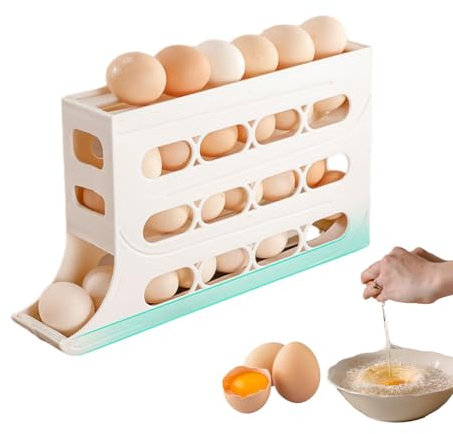 Eierspender Für Kühlschrank, Eierhalter Mit 4 Etagen Für Kühlschrank, Automatisch Rollender Eierspender Für Kühlschrank, Platzsparendes Eier-Organizer-Tablett Für Kühlschrank, Küche Bis Zu 30 Eier