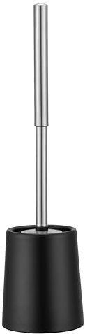 Smartbin SUS304 Escobillas Cónico de Baño Metal y Acero INOX D11xH43CM Cepillo de Baño Escobilla Portaescobillas WC Limpiador Cepillo de Limpieza Cepillo de Limpieza y Soporte de Baño Negro