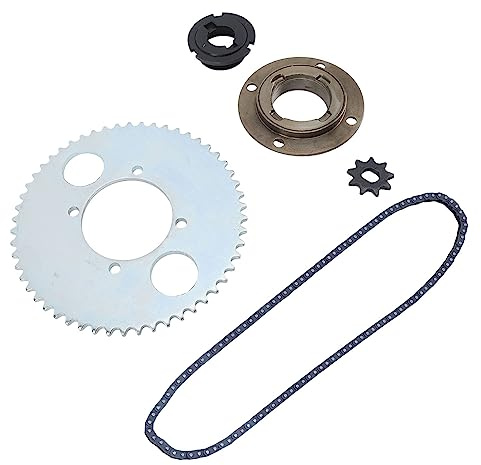 T8F Kettenrad-Set, 116-Glieder-Antriebskette aus Metallstahl mit Zahnlosem Freilaufkettenset für Heimwerker-Fahrradroller