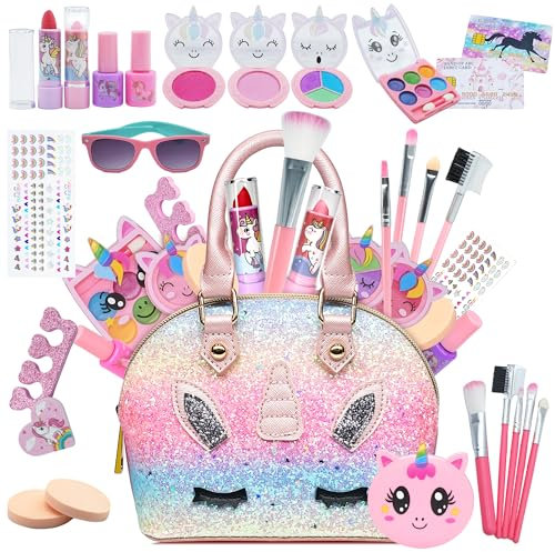Kinderschminke Set - Schminkkoffer Mädchen Spielzeug, Makeup Set, Halloween Weihnachts Geburtstags Geschenke für Kinder 4-12 Jahre