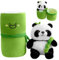 TIVUNORON Peluche Panda avec Bambou, 26cm Panda Poupée en Peluche, Jouet en Peluche Panda en Bambou, Peluche Panda avec Bambou pour Enfants Garçons Filles