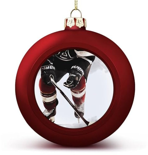Weihnachtskugel-Ornamente, Eishockey-Muster, vielseitig verwendbar, festliche Heimdekoration, ideal für Baum und Heimdekoration
