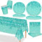 MORAINJAY 69 Pcs Green Party Tableware Set, Green Paper Plates, Cups, Napkins, Birthday, Easter, Baby Shower, Christmas, Table Decoration, Holiday Party Supplies