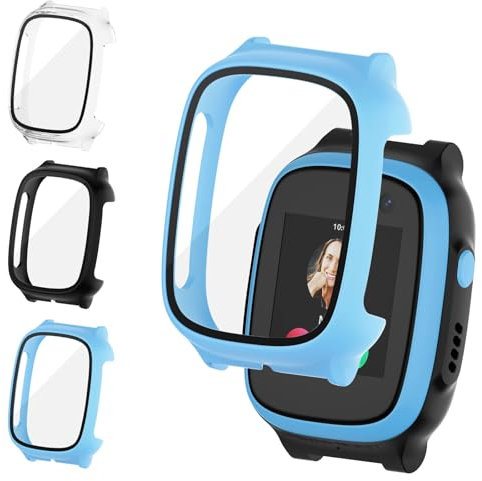 Tuocal 3 Stück Hülle Kompatibel für Xplora X5 Play Schutzhülle mit Displayschutz, 360° Rundum Ultradünn Hard PC Kratzfester Schutz Case für Xplora X5 Play