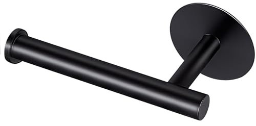 Meplait Toilet Roll Holder Wall Mounted Toilet Paper Holder Self Adhesive Toilet Roll Holder Toilet Tissue Holder for Bathroom Kitchen (Black)
